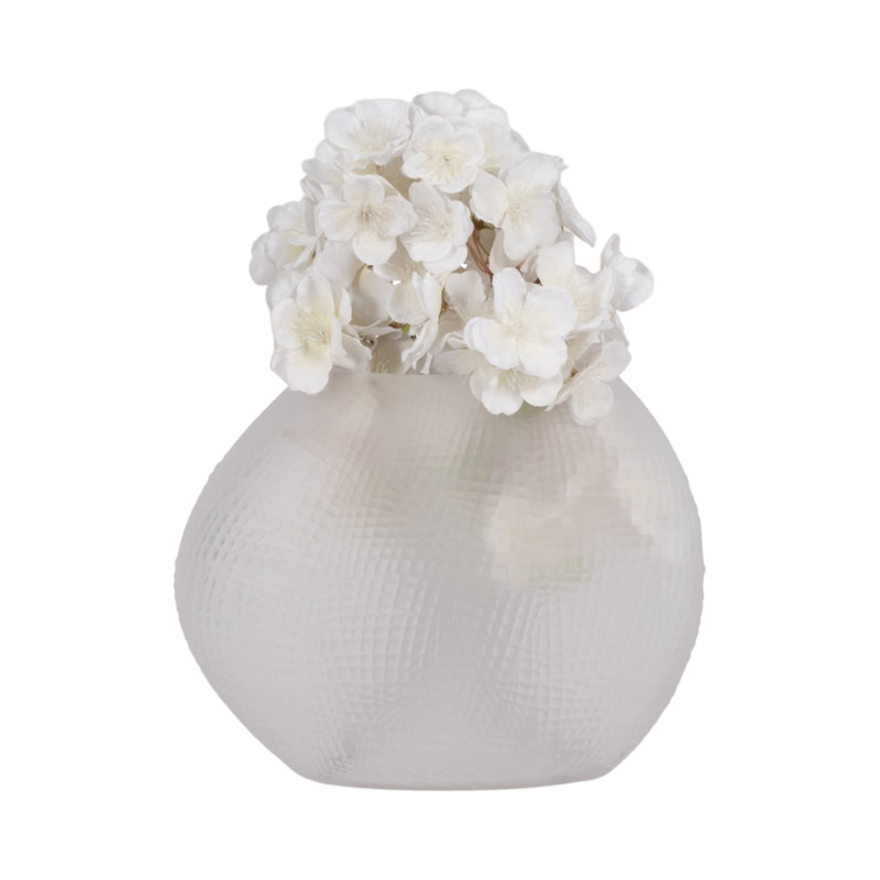 Handmade Glass Table Vase, 8" H x 10" W x 5" D, Black
