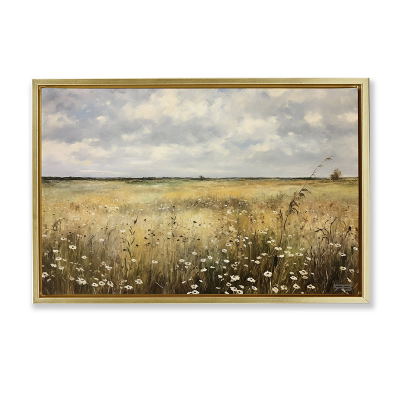 Toile flottante encadrée «Traditional County Field» par Roozbeh Bahramali, Or, H 17 po x l 25 po