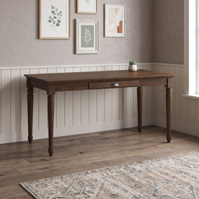 Rustic Farmhouse Writing Desk with Multi-Functional Drawer