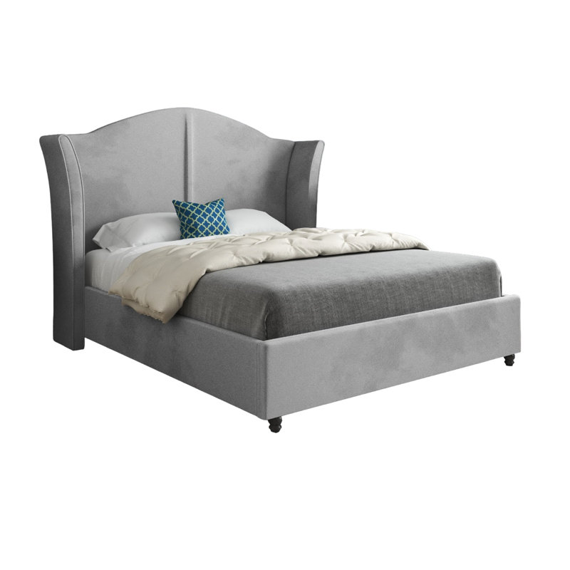 Anastasha Upholstered Bed, Double (4'6), Grey