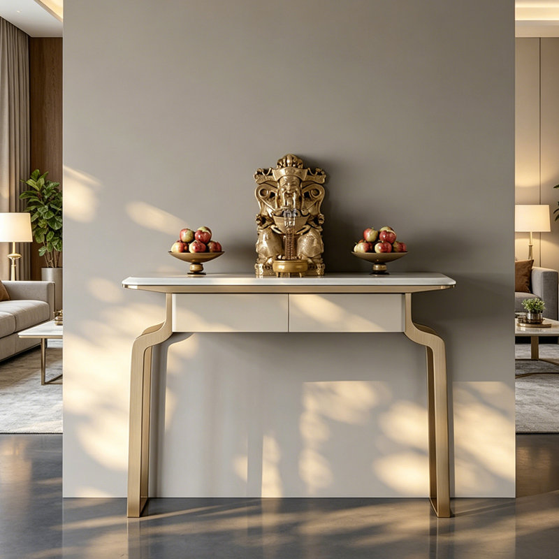 Modern Minimalist Console Table, 42.5" H x 39.4" W x 19.7" D