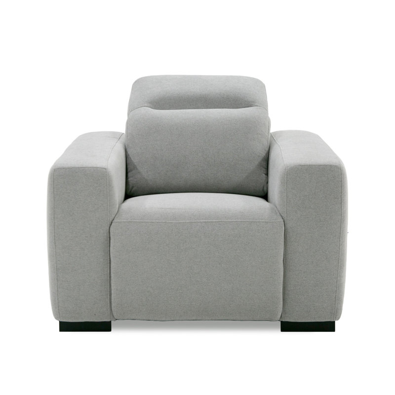 Reno Tori Power Recliner Chair, Grey, Black Low Profile Legs
