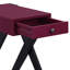 Table d'appoint moderne avec plateau bourgogne foncé, pieds noirs en forme de X, 23,88 po Hauteur, 19,81 lb, 21,84 po, surface riche et féroce, pieds élégants, rangement profond-1180280151
