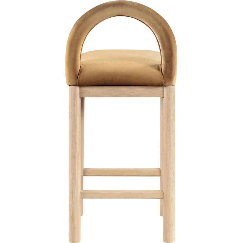 Conrad Letcher Velvet Counter Stool, Saddle Velvet Seat/Natural Frame