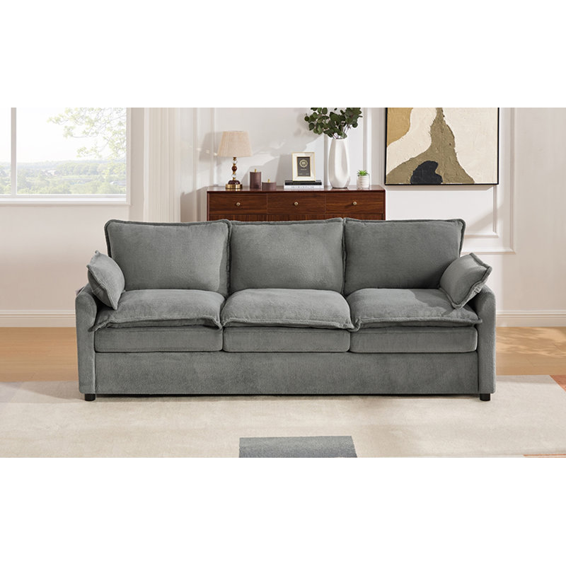 Canapé rembourré moelleux 88,2 po Modern, Gris