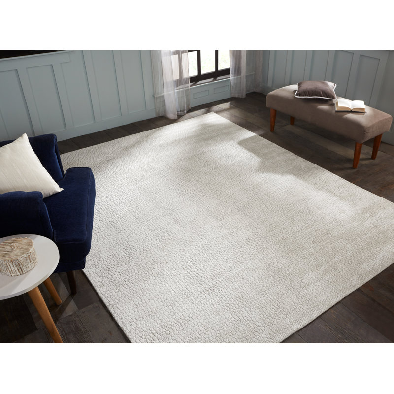Tapis gris tissé à la main Isabel, Tapis de couloir beige