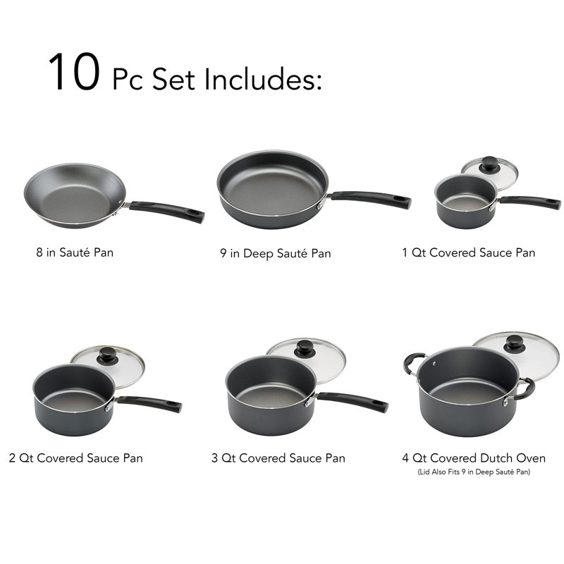 Ensemble de batterie de cuisine 10 pièces