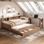 Lit de jour simple avec couchette et tiroirs et tablettes et bureau-1000374632