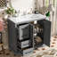 Meuble-lavabo moderne de 36 po de couleur grise, lavabo en céramique, fonction de fermeture en douceur, 3 tiroirs, tablette ajustable, structure solide, poignées luxueuses, gris expérience silencieuse avec charnières, rangement spacieux, alliage de zinc-1098758479