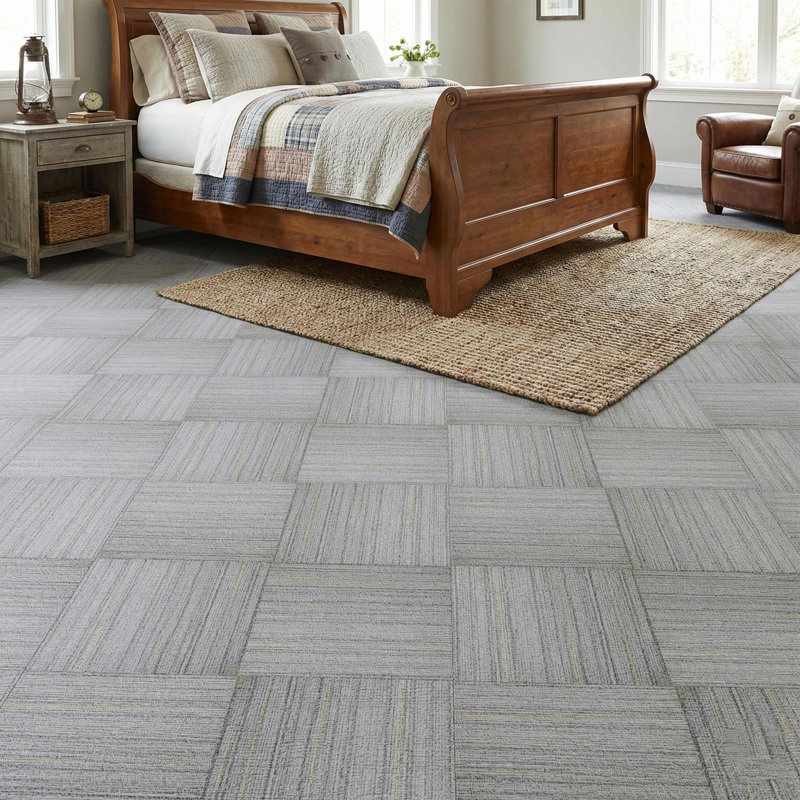 4 MIL x 12 in. W x 12 in. L Gray Peel and Stick Flooring Tile, Water Resistant Vinyl Tile Flooring (36 sq.ft./case)