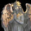 Statue ange à DEL avec halo à DEL et garçon