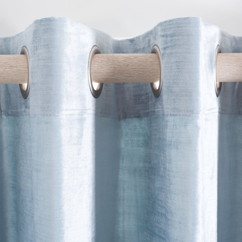 Ida Room Darkening Curtain Single Panel, Soft Blue, 52" W x 96" L