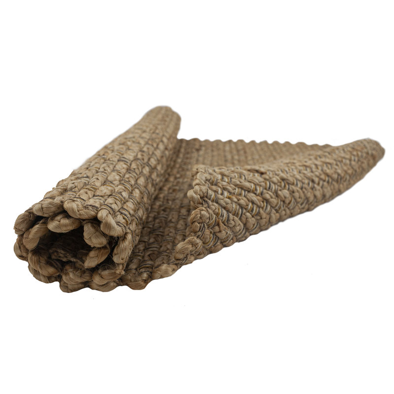 Handmade Braided Jute Brown Rectangular Area Rug