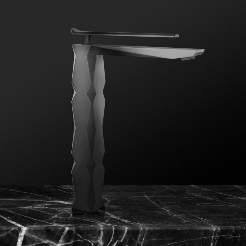 Ikon High Luxury Vessel Sink Bathroom Faucet, Black
