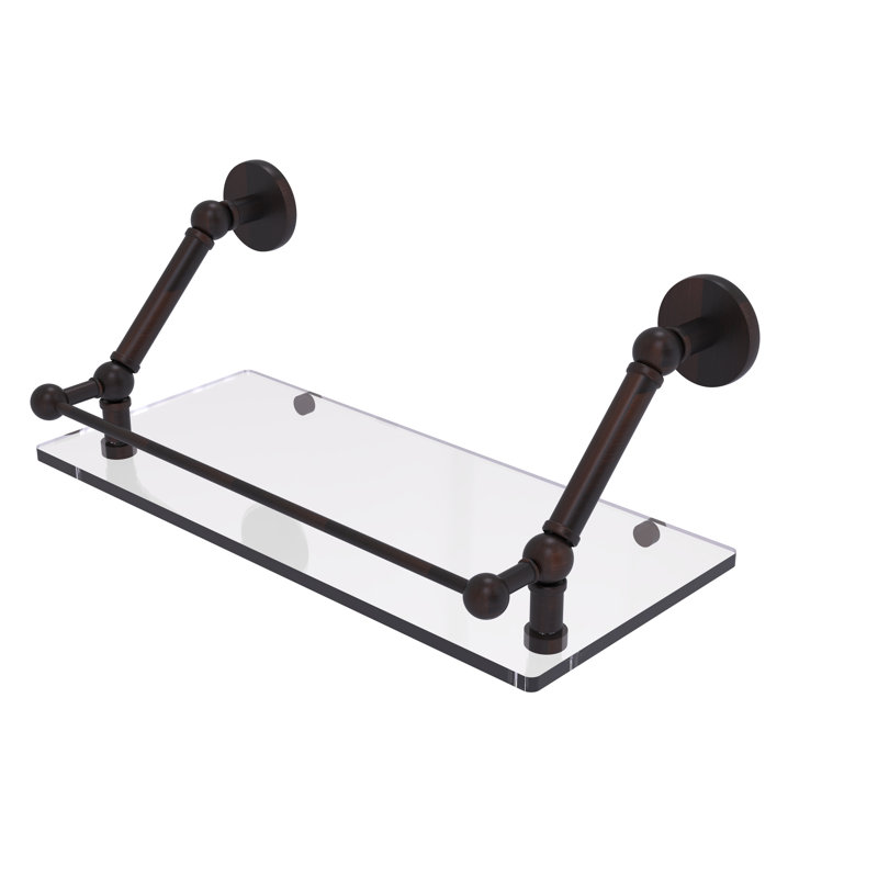 Tablette flottante Dalston avec barre de galerie, Bronze vénitien, H 8 po x l 18 po x P 8,6 po