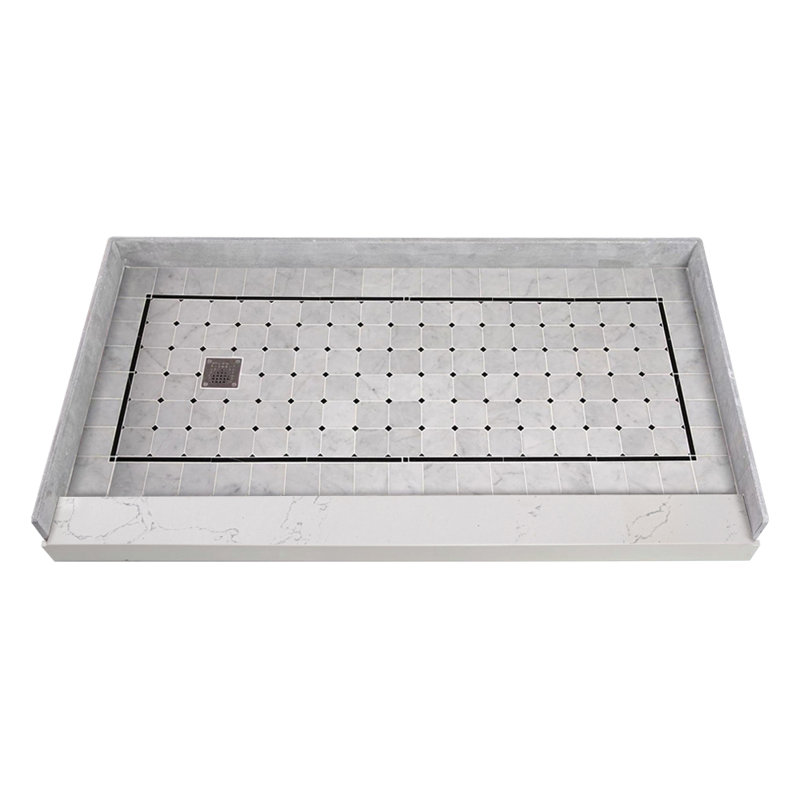 Base de douche à seuil simple l 60 po x P 32 po, À gauche