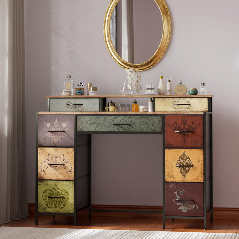 9 Drawer 18" W Dresser, Brun rustique