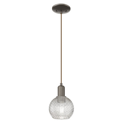 Arcadia - Athens - 1 Light Basketweave Cord Hung Mini Pendant