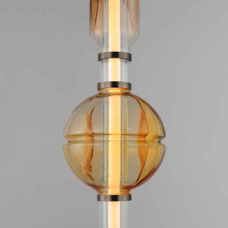 Gusto 1 - Light LED Pendant, Gunmetal, Smoked Gray/Warm Amber