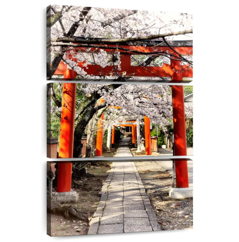 Nicci Cherry Blossoms Torii, 57'' H x 36'' W
