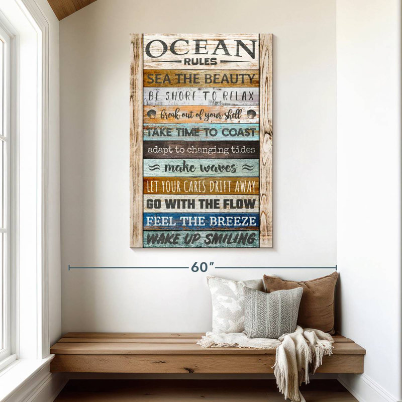 Kema Ocean Rules Typography, 48" H x 32" W