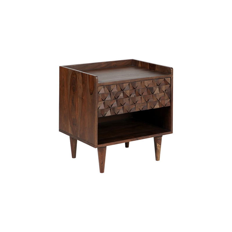 Table de chevet en bois massif Quinta, Brun