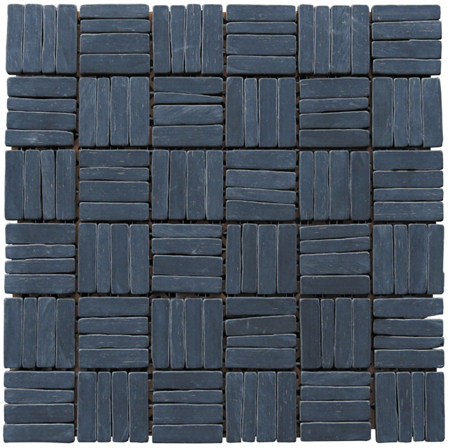 Carreau de mosaïque de mur et de sol en pierre naturelle 0,75 "x 2" Landscape Wonder, Ardoise noire