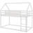 Twin Over Twin Bunk Bed With House-Shaped Frame And Ladder-1937453645