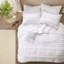 Ensemble de courtepointe réversible en microfibre 4 pièces avec coussin décoratif blanc-126579691