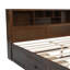 Lit plateforme très grand en bois avec tête de lit multi-rangement, USB et tiroirs-285120443