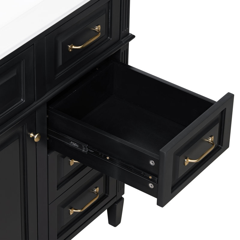 Meuble-lavabo simple 36 po, Noir