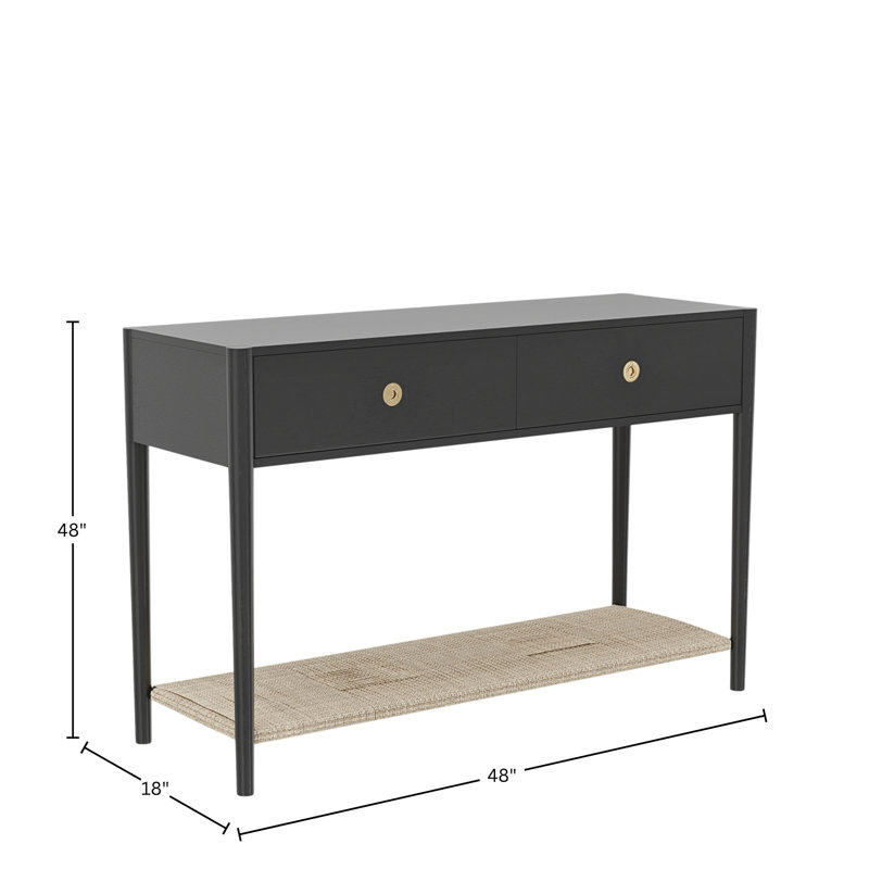 Madeline Console Table, Charcoal Gray