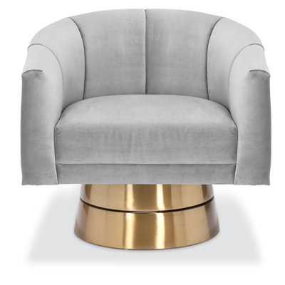 Lafrance Velvet Swivel Barrel Chair