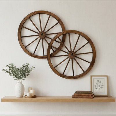Homestead Wood Wagon Wheel Wall Decor