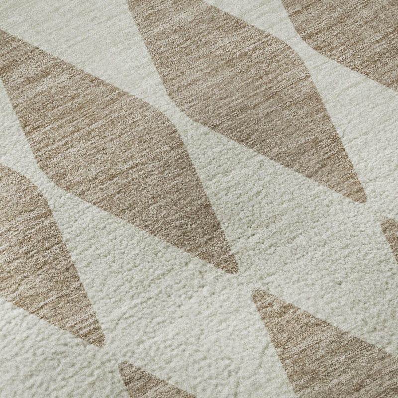 Tapis taupe Cerrito AMF578 lavable à la machine de qualité supérieure, Rectangle 1 pi 8 po x 2 pi 6 po