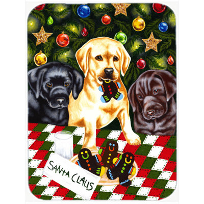 Caroline's Treasures Santa's Helpers in Christmas Stockings Labrador Glass Cutting Board