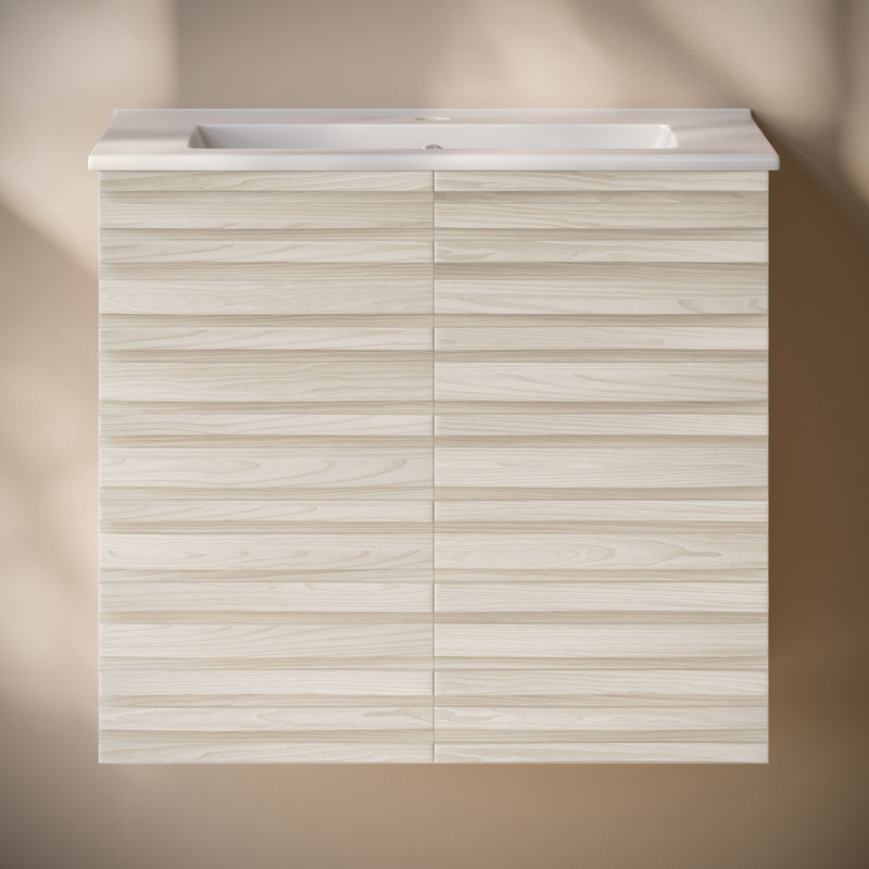 Meuble-lavabo mural 24 po Cascade, Blanc, 24", Trou unique