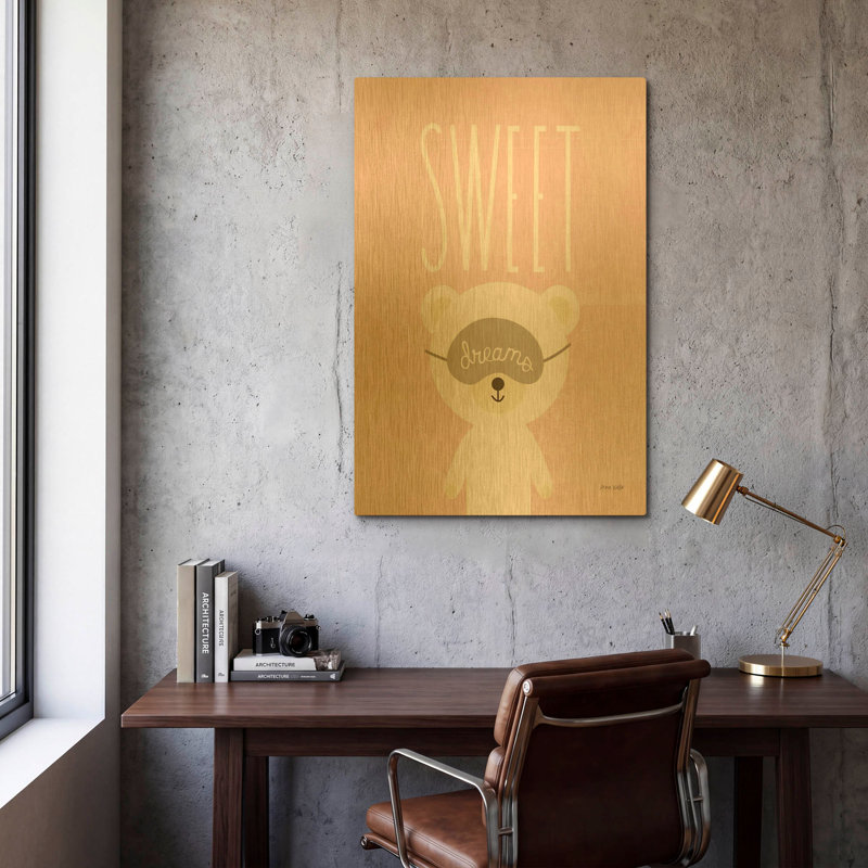 «Sweet Dreams Pink» par Ann Kelle, art mural en métal doré, 24 po x 36 po, 24 po x 36 po