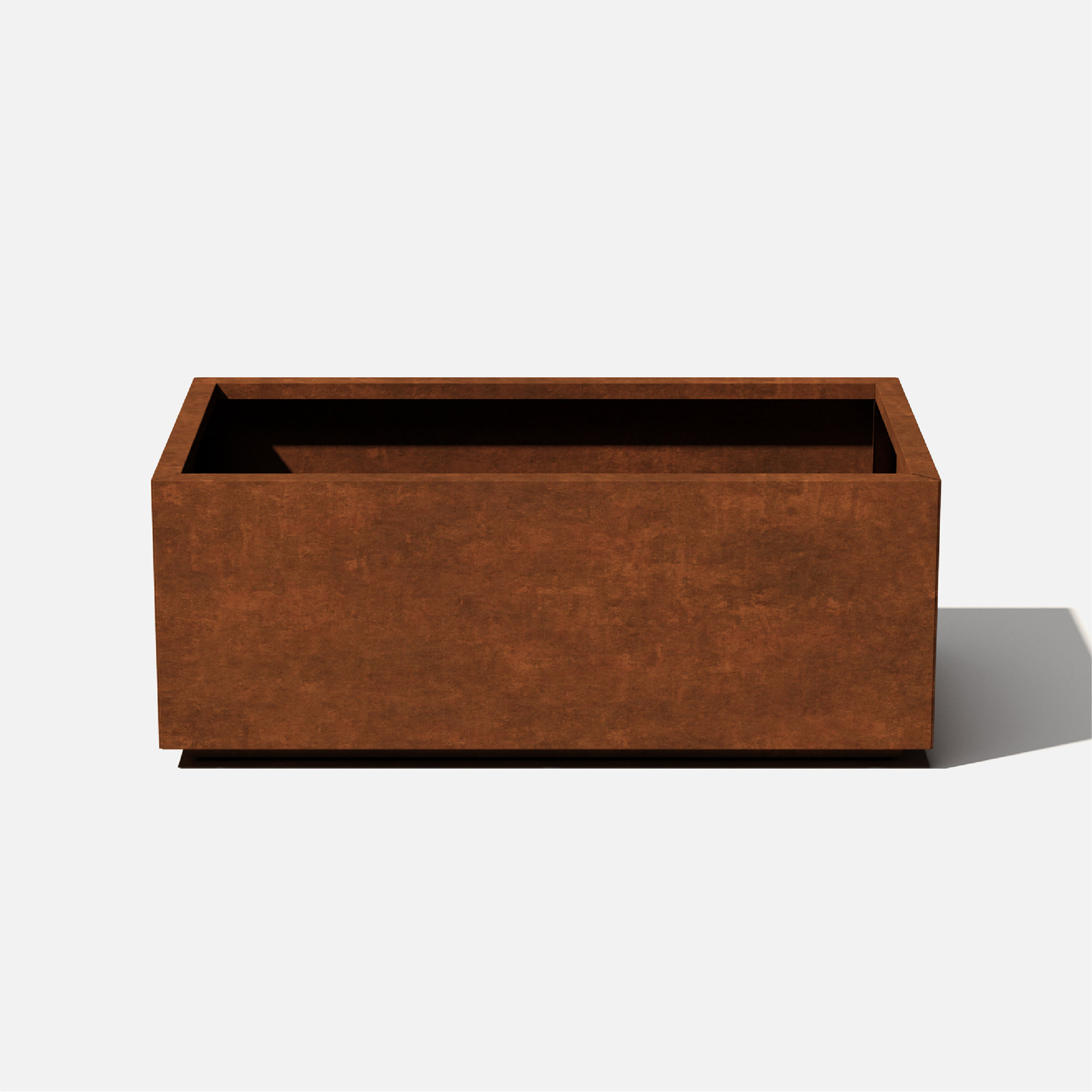 Corten Steel Series Long Box Planter, 16.25" H x 42" W x 24" D