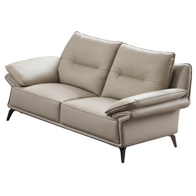 American Eagle Design EK-D836 Light Gray Genuine Top Grain Leather Loveseat