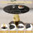 Round Tempered Glass with Marbel Texture Dining Table-407213519-407213514-407213512