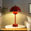 Lampe de table moderne à abat-jour en forme de dôme avec fleur rouge moderne