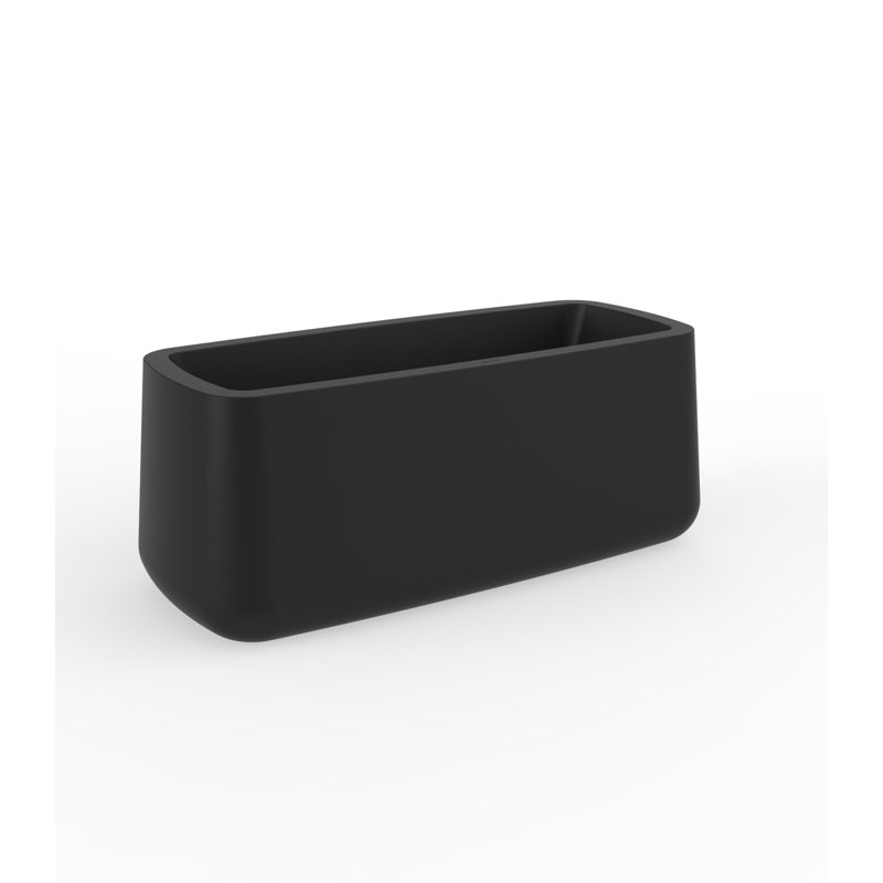 Ulm Matt Polyethylene Planter Box, Black, 11.75" H x 33.25" W x 13.5" D