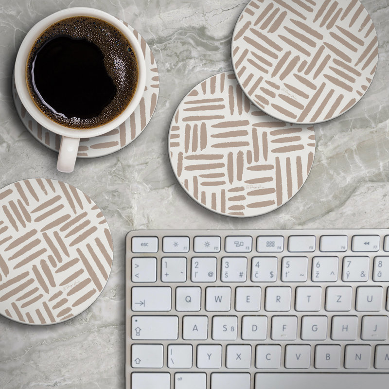 Ensemble de 4 sous-verres ronds en pierre Thirstystone Mocha Madness