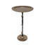 Table d'appoint 13,8 x 13,8 x 24 po en aluminium noir et doré avec un design délicat de grenade