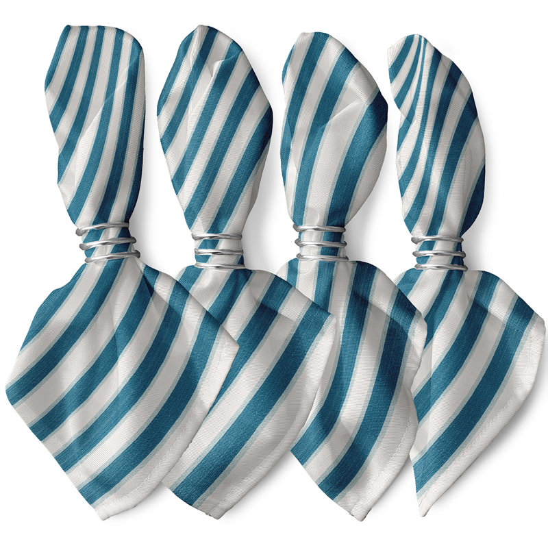 Harman Polyester Striped Square Napkin, Blue