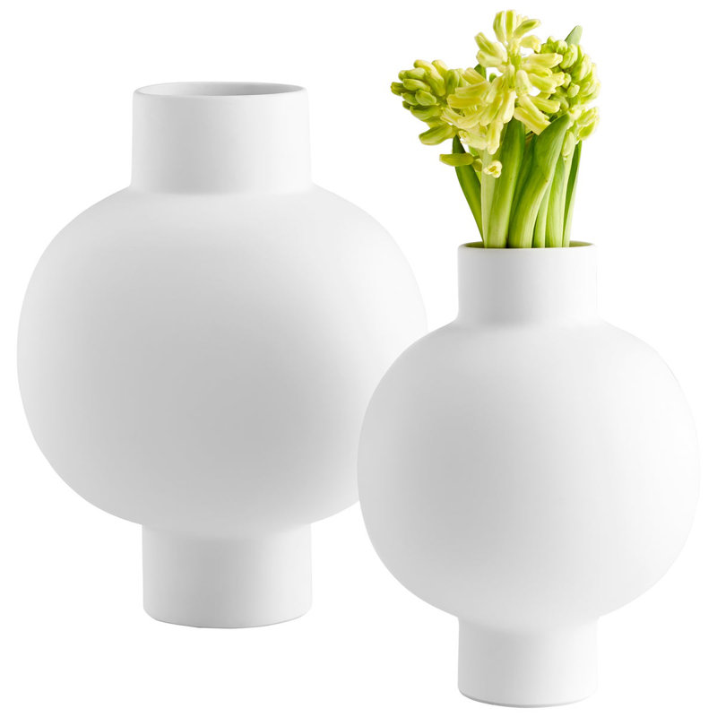 Libra Ceramic / Porcelain Table Vase, 14.5'' H x 11.5'' W x 11.5'' D
