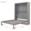 Grand lit escamotable mural avec tablettes