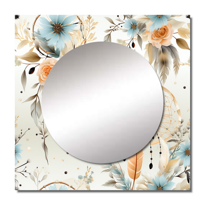 Dreamcatchers - Motif bohémien et grand miroir éclectique pour décoration murale, 36 po x 36 po