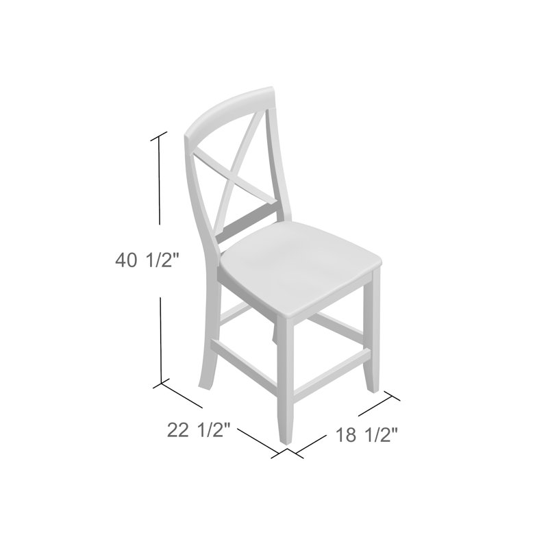 Diamondback Solid Wood Counter Stool, Gray, Counter Stool (24" Seat Height)
